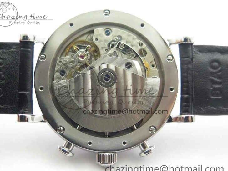 MIROTIME 0522 Portofino Chrono SS ZF 1:1 Best Edition Blue Dial Gold Markers on Black Leather Strap A OnTrend 7124